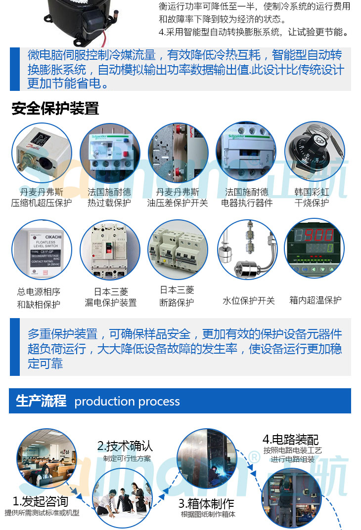 高低溫度試驗箱（帶操作手）保護裝置
